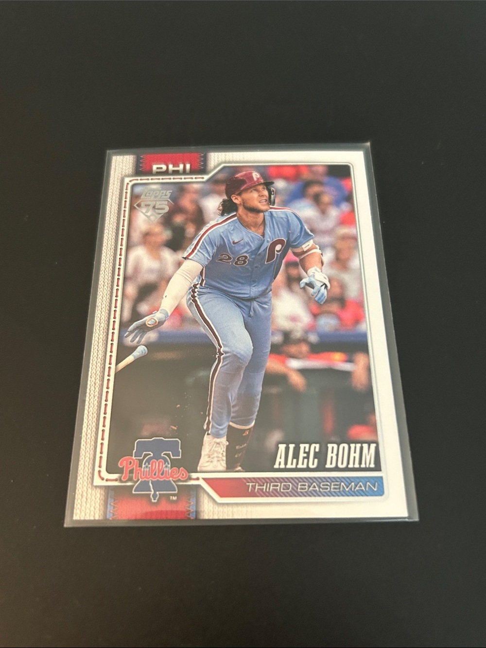 Topps Alec Bohm Phillies Card - Light Blue and Red Accents